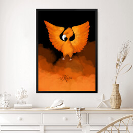 Obraz w ramie Magiczna kura w pomarańczowych kolorach