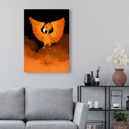 Obraz na płótnie Magiczna kura w pomarańczowych kolorach