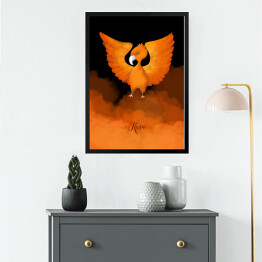 Obraz w ramie Magiczna kura w pomarańczowych kolorach