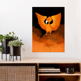 Plakat Magiczna kura w pomarańczowych kolorach