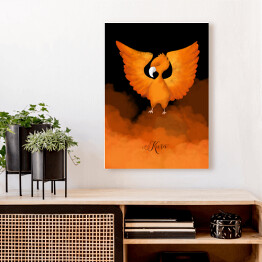 Obraz klasyczny Magiczna kura w pomarańczowych kolorach