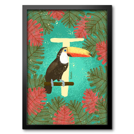 Obraz w ramie Zwierzęcy alfabet - T jak tukan