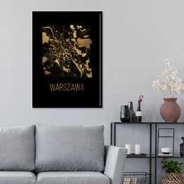 Czarno złota mapa - Warszawa