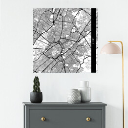 Plakat samoprzylepny Mapy miast świata - Ateny - biała