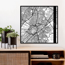 Plakat w ramie Mapy miast świata - Ateny - biała