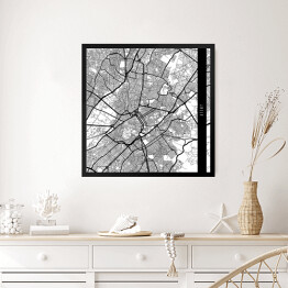 Obraz w ramie Mapy miast świata - Ateny - biała