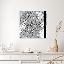 Plakat samoprzylepny Mapy miast świata - Ateny - biała