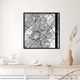 Plakat w ramie Mapy miast świata - Ateny - biała