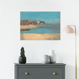 Plakat samoprzylepny Odilon Redon Wioska nad morzem w Bretanii. Reprodukcja