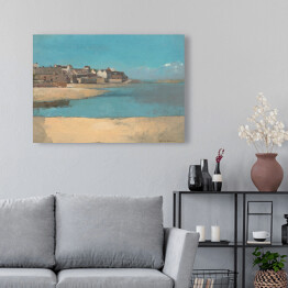Obraz na płótnie Odilon Redon Wioska nad morzem w Bretanii. Reprodukcja