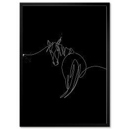 Obraz klasyczny Ilustracja z koniem - czarne konie