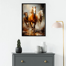 Plakat w ramie Konie w galopie