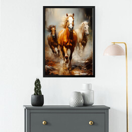 Obraz w ramie Konie w galopie