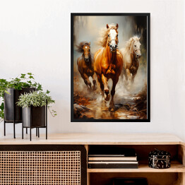 Obraz w ramie Konie w galopie