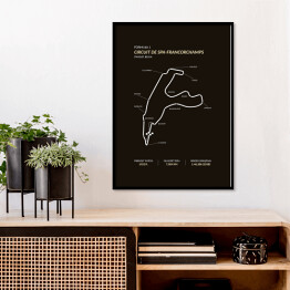 Plakat w ramie Circuit De Spa - Francorchamps - Tory wyścigowe Formuły 1