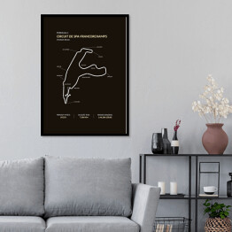 Plakat w ramie Circuit De Spa - Francorchamps - Tory wyścigowe Formuły 1