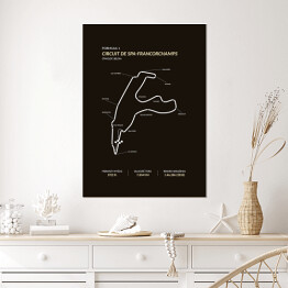 Plakat samoprzylepny Circuit De Spa - Francorchamps - Tory wyścigowe Formuły 1
