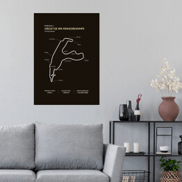 Plakat samoprzylepny Circuit De Spa - Francorchamps - Tory wyścigowe Formuły 1
