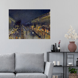 Plakat Camille Pissarro "Boulevard Montmartre nocą" - reprodukcja