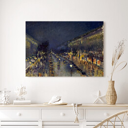 Obraz na płótnie Camille Pissarro "Boulevard Montmartre nocą" - reprodukcja