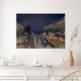 Plakat samoprzylepny Camille Pissarro "Boulevard Montmartre nocą" - reprodukcja
