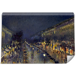 Fototapeta winylowa zmywalna Camille Pissarro "Boulevard Montmartre nocą" - reprodukcja