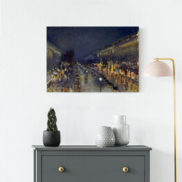 Obraz na płótnie Camille Pissarro "Boulevard Montmartre nocą" - reprodukcja