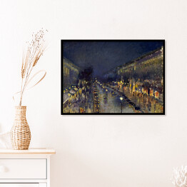Plakat w ramie Camille Pissarro "Boulevard Montmartre nocą" - reprodukcja