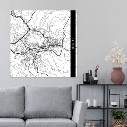 Plakat samoprzylepny Mapa miast świata - Sarajewo - biała
