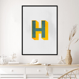 Plakat w ramie Kolorowe litery z efektem 3D - "H"