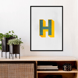 Plakat w ramie Kolorowe litery z efektem 3D - "H"