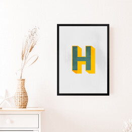 Obraz w ramie Kolorowe litery z efektem 3D - "H"