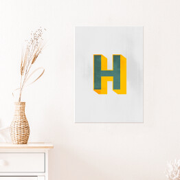 Plakat Kolorowe litery z efektem 3D - "H"