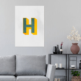 Plakat samoprzylepny Kolorowe litery z efektem 3D - "H"