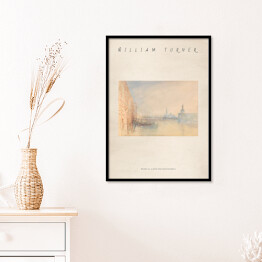 Plakat w ramie Joseph Mallord William Turner "Wenecja, ujście Wielkiego Kanału" - reprodukcja z napisem. Plakat z passe partout