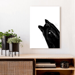 Obraz klasyczny Zawstydzony czarny kot