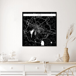 Plakat w ramie Mapy miast świata - Astana - czarna