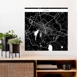 Plakat samoprzylepny Mapy miast świata - Astana - czarna