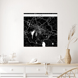Plakat samoprzylepny Mapy miast świata - Astana - czarna