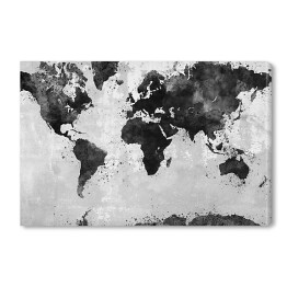 Obraz na płótnie Mapa świata w ciemnym, przetartym kolorze