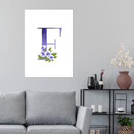 Plakat Roślinny alfabet - litera F jak fiołek