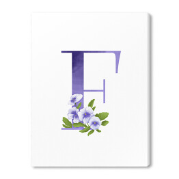 Obraz na płótnie Roślinny alfabet - litera F jak fiołek