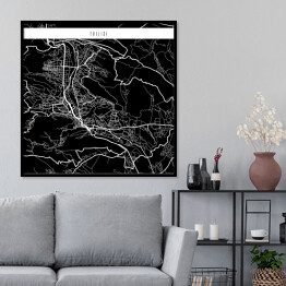 Plakat w ramie Mapa miast świata - Tbilisi - czarna
