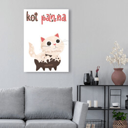 Obraz na płótnie Ilustracja - kot panna - kocie kawy