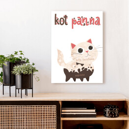Obraz klasyczny Ilustracja - kot panna - kocie kawy