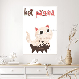 Plakat Ilustracja - kot panna - kocie kawy