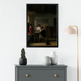Obraz w ramie Jan Vermeer Odwiedziny Reprodukcja