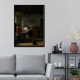 Plakat w ramie Jan Vermeer Odwiedziny Reprodukcja