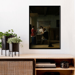 Plakat w ramie Jan Vermeer Odwiedziny Reprodukcja