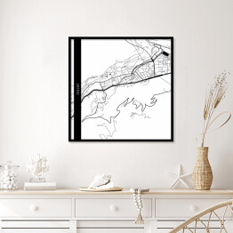 Plakat w ramie Andora - mapy miast świata - biała